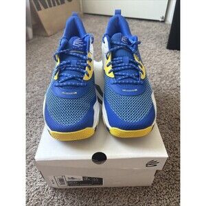 Under Armour Curry 3Z7 Shoes Mens 10 Blue Yellow White Basketball 3026622-400